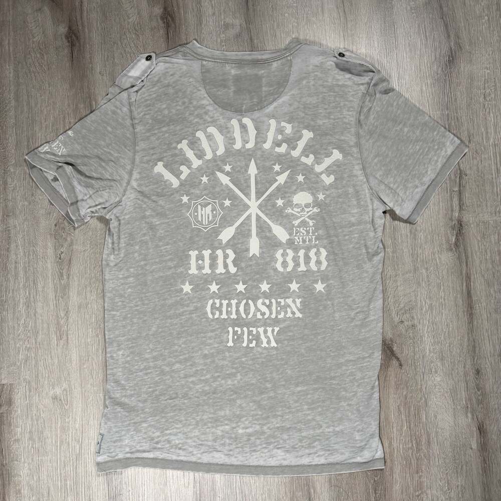 Mens Chuck Liddell by Headrush Graphic Henley T-Shirt Large Y2K Grunge